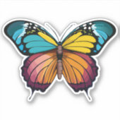 Sticker Beau papillon multicolore (Devant)