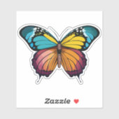 Sticker Beau papillon multicolore (Feuille)