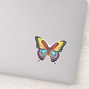 Sticker Beau papillon multicolore