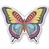 Sticker Beau papillon multicolore (Devant)