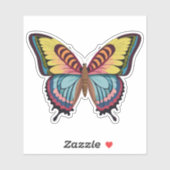 Sticker Beau papillon multicolore (Feuille)
