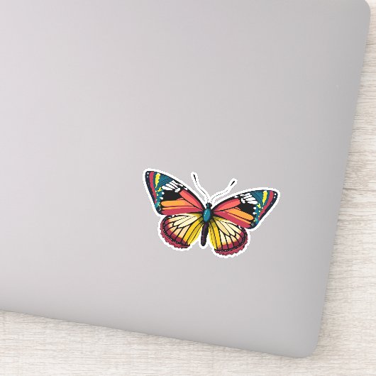 Sticker Beau papillon multicolore (Détail)