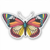 Sticker Beau papillon multicolore (Devant)
