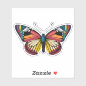 Sticker Beau papillon multicolore (Feuille)