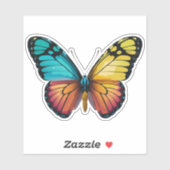 Sticker Beau papillon multicolore (Feuille)