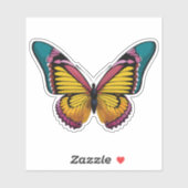 Sticker Beau papillon multicolore (Feuille)