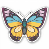 Sticker Beau papillon multicolore (Devant)