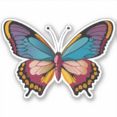Sticker Beau papillon multicolore (Devant)