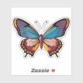 Sticker Beau papillon multicolore (Feuille)