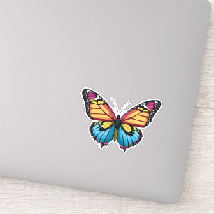 Sticker Beau papillon multicolore