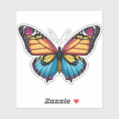 Sticker Beau papillon multicolore (Feuille)