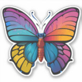 Sticker Beau papillon multicolore (Devant)