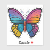 Sticker Beau papillon multicolore (Feuille)