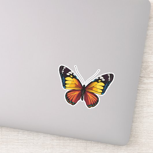 Sticker Beau papillon multicolore (Détail)