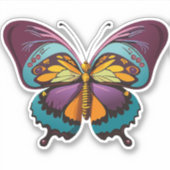 Sticker Beau papillon multicolore (Devant)