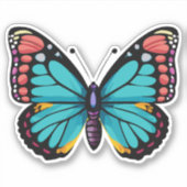 Sticker Beau papillon multicolore (Devant)