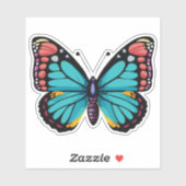 Sticker Beau papillon multicolore (Feuille)