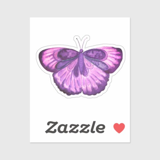 Sticker Beau Papillon violet (Feuille)