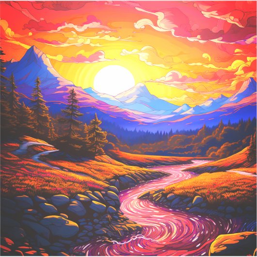 Sticker Beau Paysage (Devant)