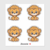 Sticker Beau petit lionceau de bébé - petit Leo (Feuille)