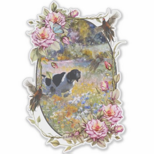 Sticker Beau pointeur avec faisans (Devant)