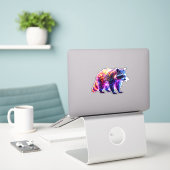 Sticker Beau Raccoon brillant (Ordinateur portable sur le bureau)