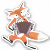 Sticker Beau renard à l'accordéon (Devant)