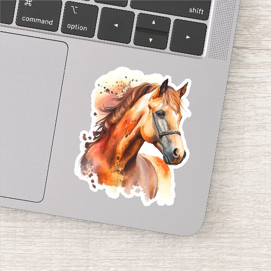 Sticker Beau Sorrel Horse Portrait (Détail)