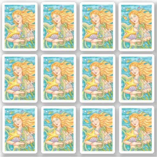 STICKER BEAU TRÉSORS MERMAID, STARFISH & SEAHORSE (Devant)
