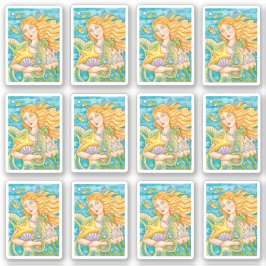 STICKER BEAU TRÉSORS MERMAID, STARFISH & SEAHORSE (Devant)