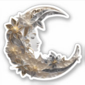 Sticker Beau visage dans la lune (Devant)