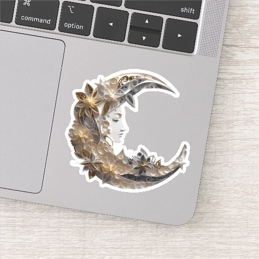 Sticker Beau visage dans la lune (Détail)