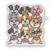 Sticker Beaucoup de chiots (Devant)