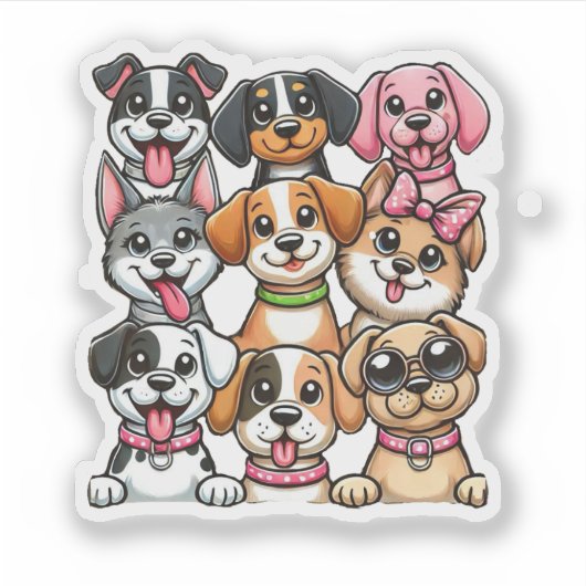 Sticker Beaucoup de chiots (Devant)