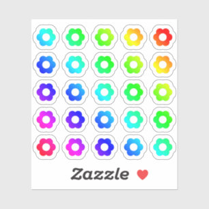 Sticker Beaucoup De Fleurs Colorées De Minuscules Formes A