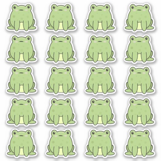 Sticker Beaucoup De Grenouilles Kawaii (Devant)
