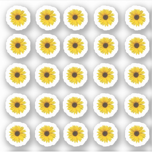 Sticker Beaucoup de petits tournesols (Devant)