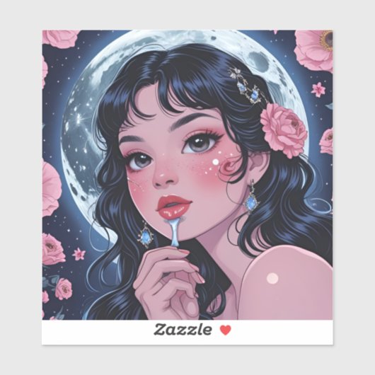 Sticker Beauté au Clair de Lune (Feuille)