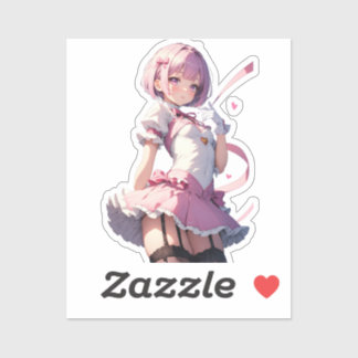 Sticker Beauté de l'Anime à ailes roses