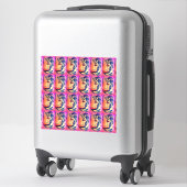 Sticker beauté de sirène aux cheveux foncés (Sur valise)