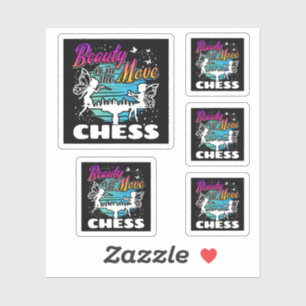 Sticker Beauté en mouvement - Filles Joueuse d'échecs