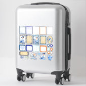 Sticker Beauté florale bleue et blanche (Sur valise)