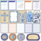 Sticker Beauté florale bleue et blanche (Devant)
