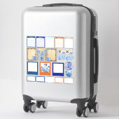 Sticker Beauté florale bleue et blanche (Sur valise)
