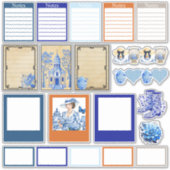 Sticker Beauté florale bleue et blanche (Devant)