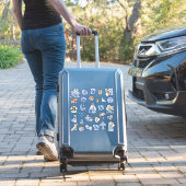 Sticker Beauté florale bleue et blanche (Valise Insitu)