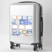 Sticker Beauté florale bleue et blanche (Sur valise)