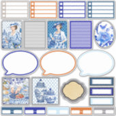 Sticker Beauté florale bleue et blanche (Devant)