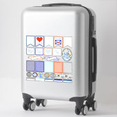 Sticker Beauté florale bleue et blanche 05 (Sur valise)