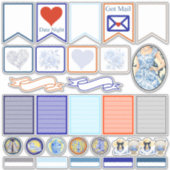 Sticker Beauté florale bleue et blanche 05 (Devant)